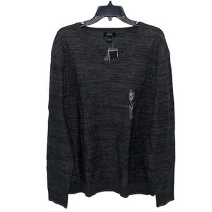 (NWT) Alfani Gray V-Neck Long Sleeve Sweater Regular Fit Mens Size XL